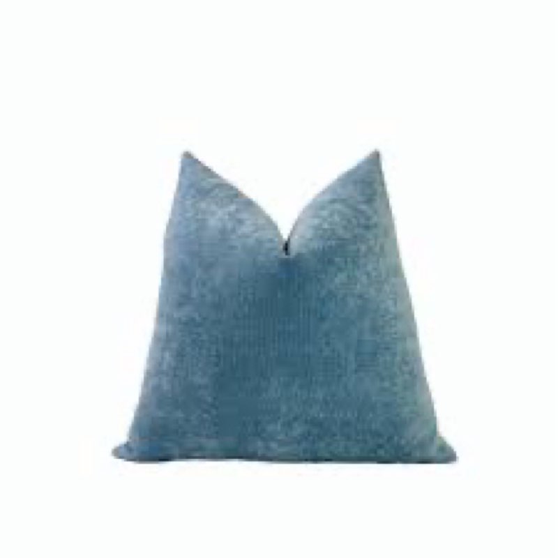 MIULEE Velvet Throw Pillow Covers 12x20 Inch, Pack of 2 - Light Blue, Soft Solid Lumbar Decorative P