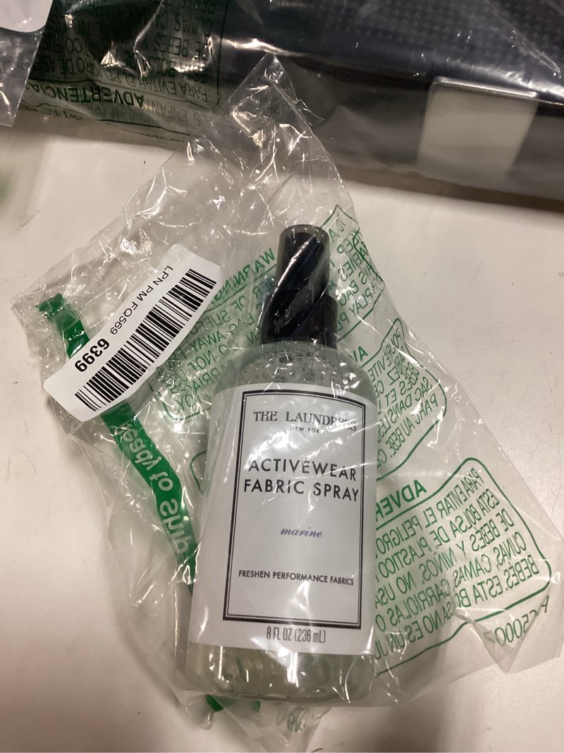 Condition photo showing As Is for The Laundress Activewear Fabric Refresher Spray, 8 Oz, Marine Fragrance, Bright, Energetic, Odor Freshener for Performance Gear, Towels, Tote Bags, Sneakers & Yoga Mats, 48 Hours* Fragrance