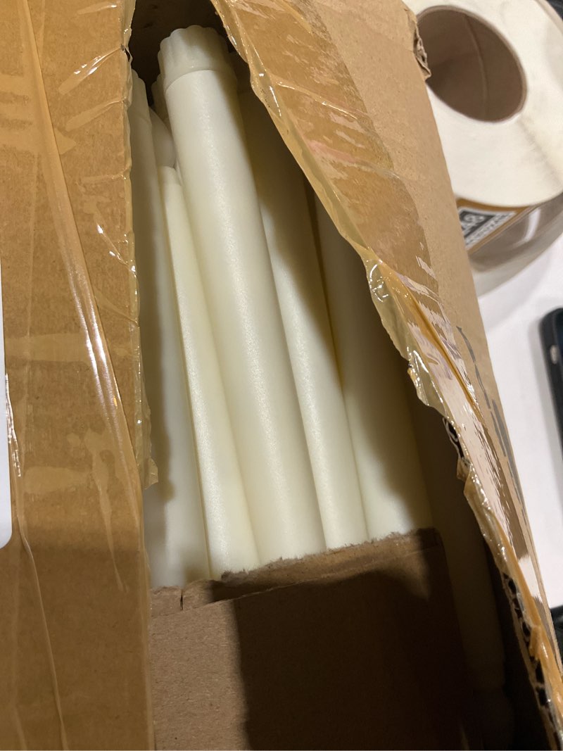 Condition photo showing Good Condition for baquler 100 pcs 8.5 inches flameless taper candles bulk battery operated taper candles ivory led candlesticks flickering for christmas wedding home decor 8.5 inches 100