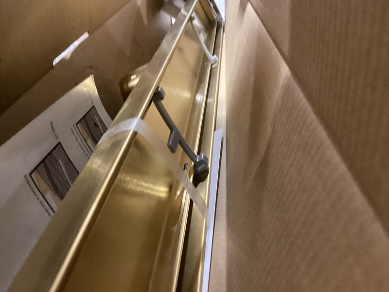 Condition photo showing Good Condition for SaniteModar Linear Shower Drain, Gold Shower Drain 28 inch with 2 in 1 Tile Insert Panel, Hair Strainer and Leveling Feet