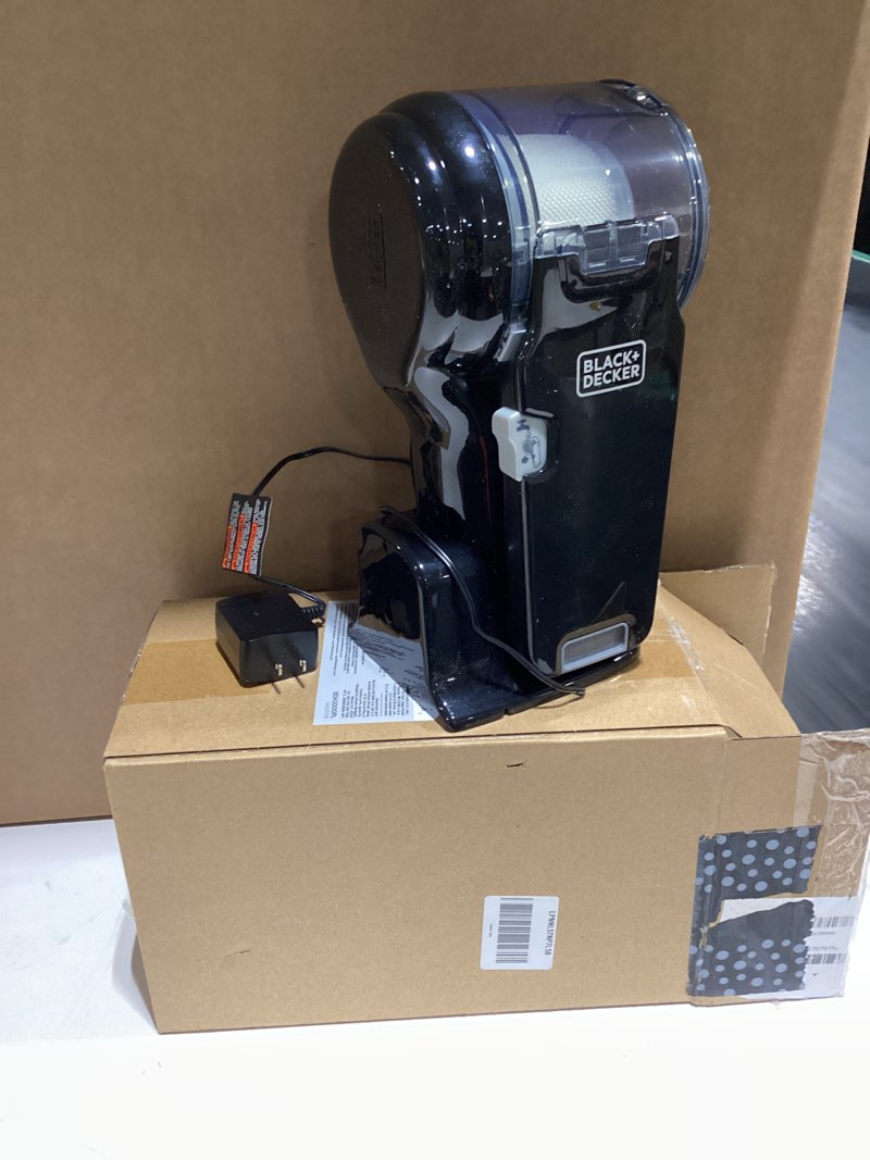 Condition photo showing As Is for BLACK+DECKER dust buster PIVOT VAC Handheld Vacuum Cordless, Car Vacuum Portable Rechargeable, Extendible Crevice Tool and 200 Degree Pivoting Nozzle, Strong Suction, Lightweight (BDH2000PL)