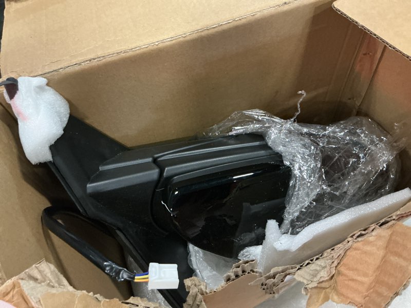 Condition photo showing As Is for right passenger side door mirror for 2016-2021 honda civic lx se sport with power mirror ajust manual fold non-heat match to black replace 76208tbac03za; ho1321283(3 pins) r-3pins black