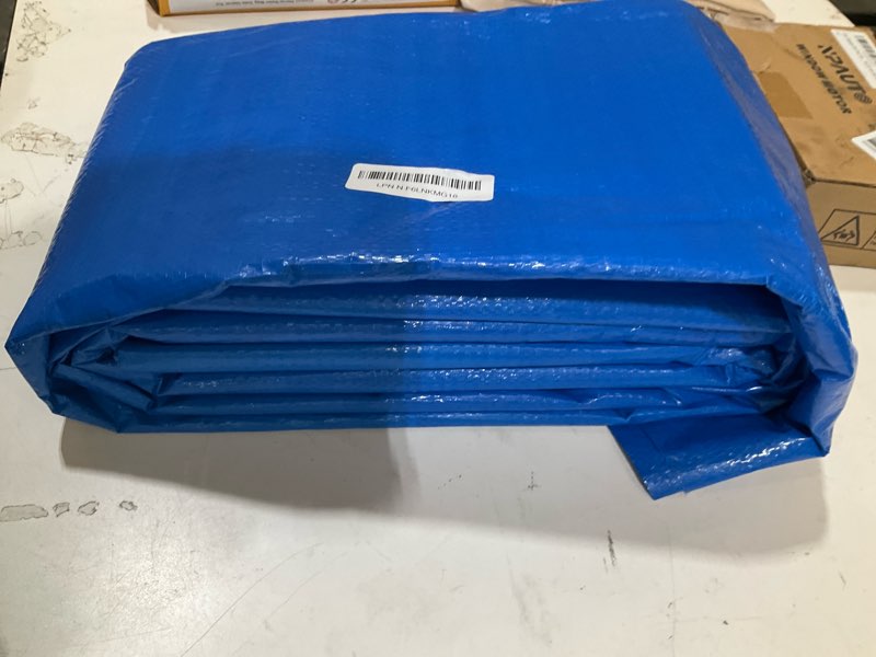Condition photo showing As Is for 18 x 18 ft swimming pool ground cloth round swimming pool tarpaulin tarp for above ground swimming pools heavy duty pool ground mat protector pad prevents punctures 18 x 18 ft-round