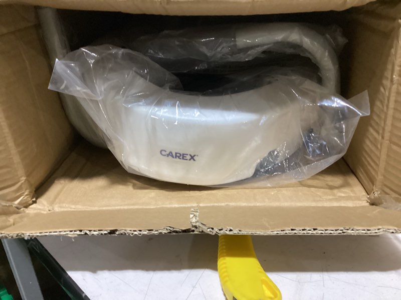 Condition photo showing As Is for carex 3.5 inch raised toilet seat with arms, elongated toilet seat riser, up to 250 lbs capacity, elevating & raising seat for elderly & handicap, universal, slip-resistant with padded handles, white