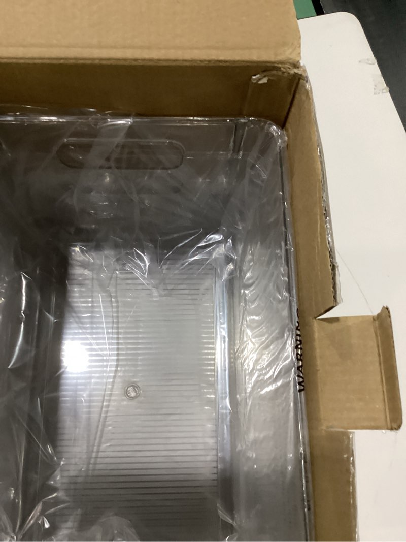 Condition photo showing New/Like New for ClearSpace Clear Plastic Storage Bins – Pantry Organizers & Storage Containers, Cabinet Organizer - 