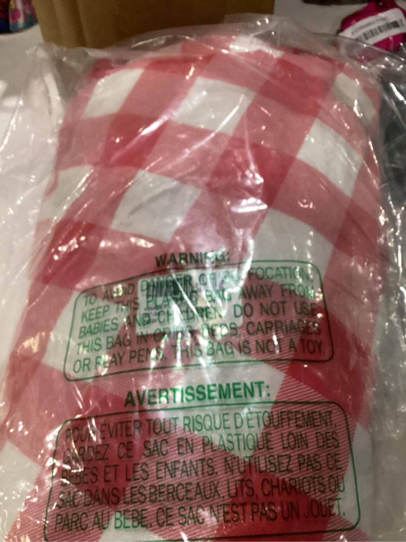 Condition photo showing Good Condition for misaya round fitted tablecloth with elastic edge, buffalo plaid waterproof vinyl flannel backed table cloth cover fits 45"-56" round tables for dinner, outdoor, picnic, red white check 45"-56" round red white check 1