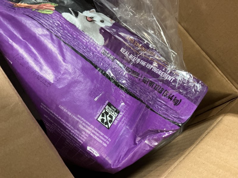 Condition photo showing As Is for (best by 04/10/2027)cesar filet mignon beef steak flavor with spring vegetables garnish adult dry dog food - 12lbs