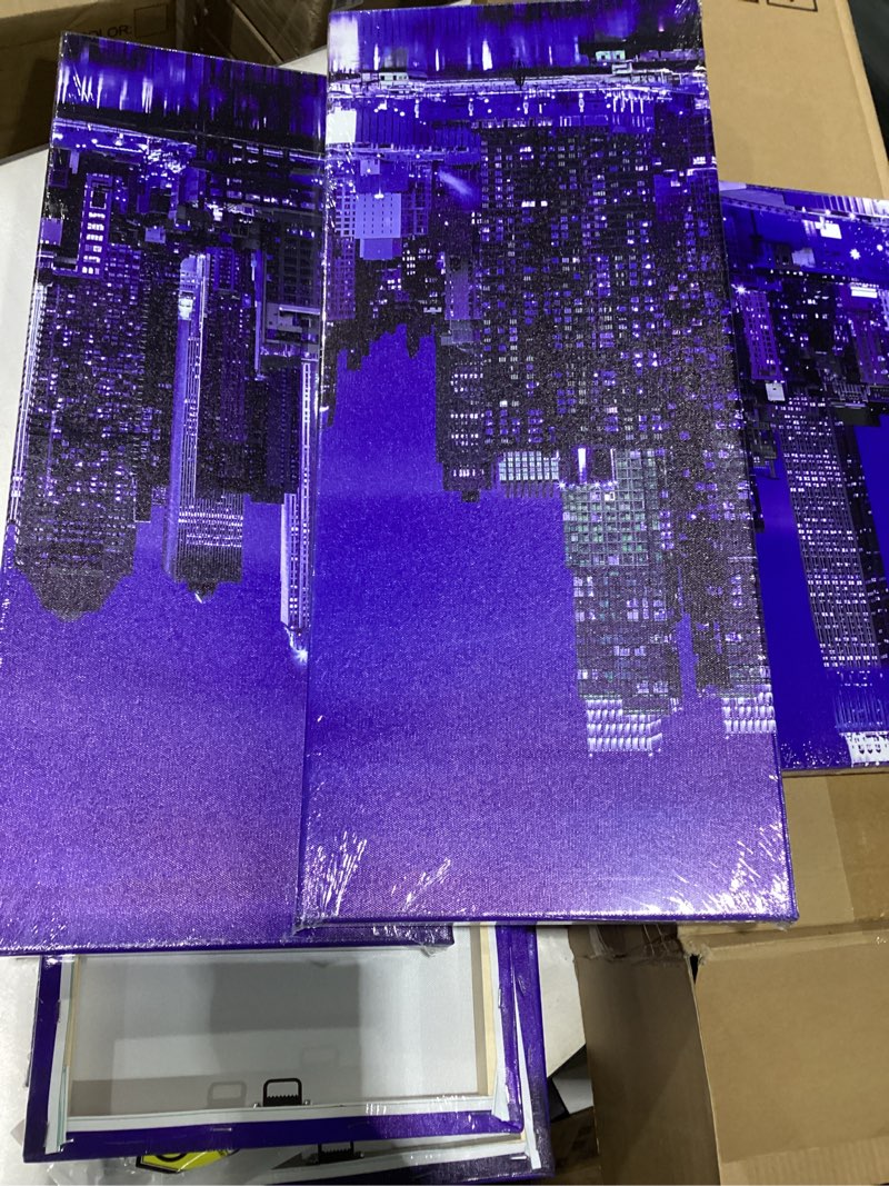 levvarts huge 7 pieces new york city canvas wall art manhattan skyline night view picture painting m