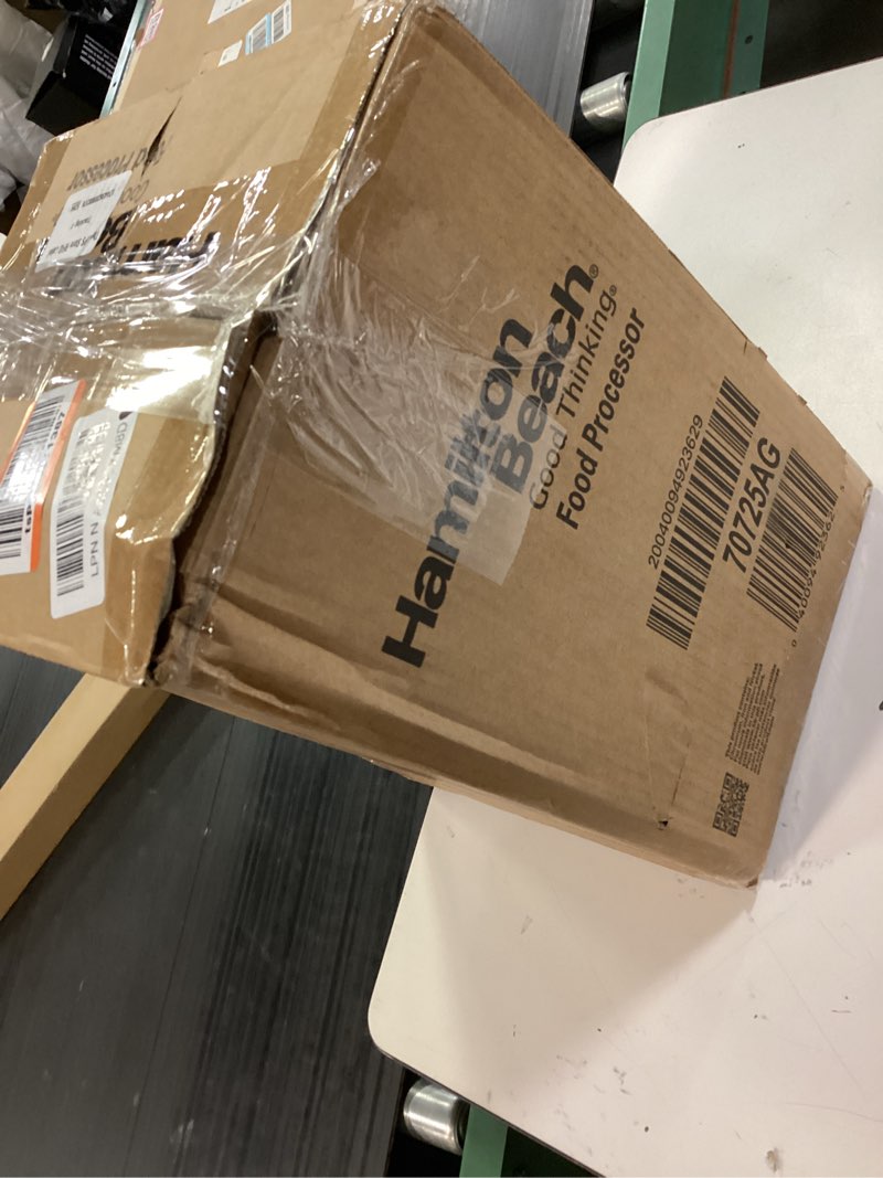 Condition photo showing New/Like New for hamilton beach stack & snap food processor and vegetable chopper, bpa free, stainless steel blades, 12 cup bowl, 2-speed 450 watt motor, black (70725a)