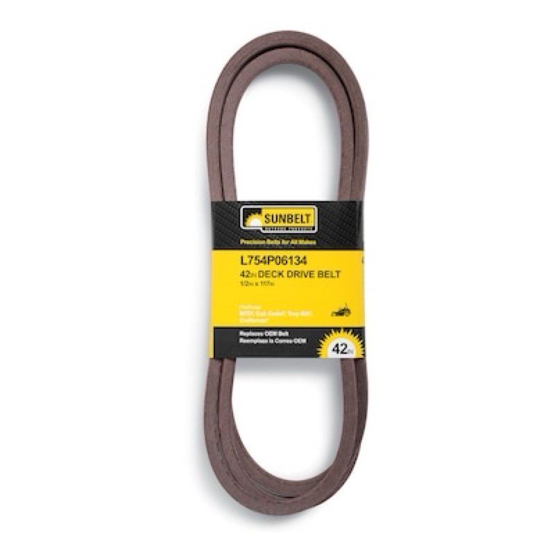 sunbelt 1/2-in x 117-in deck/drive belt, for 42-in zero-turn mowers, replaces oem part number 75406143, 754p06134, 754-06143, 754-p06135