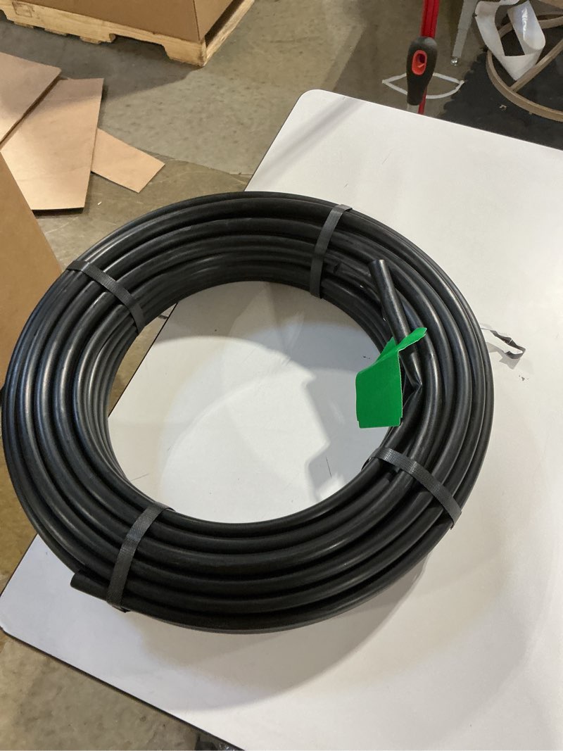 Condition photo showing Good Condition for raindrip 052010p 1/2 in. drip irrigation supply tubing, 100 ft., for emitters, irrigation parts, and drip systems,black polythyrene 100 feet hose black polyethylene