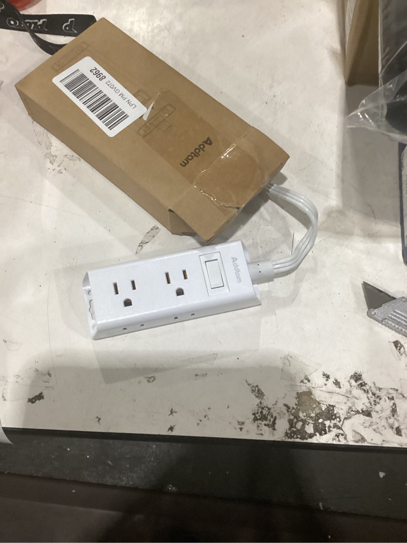 Condition photo showing Good Condition for cruise essentials - flat plug power strip, addtam 5 ft ultra flat extension cord with 6 outlets extender, no surge protector for cruise ship, travel, dorm, home office, etl listed white 5 ft