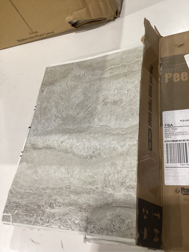 Condition photo showing New/Like New for art3d peel and stick floor tile, 30-pack 12 x 12in. covers 30 sq.ft, waterproof vinyl flooring tiles self adhesive for kitchen, bathroom & bedroom - white & beige marble (15 tiles per color) 12 x 12 inch white/beige marble 30
