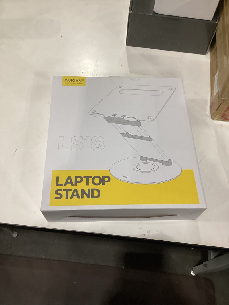 Condition photo showing Good Condition for Nulaxy Telescopic 360 Rotating Laptop Stand for Desk Adjustable Height Swivel Pull Out Design Ergono
