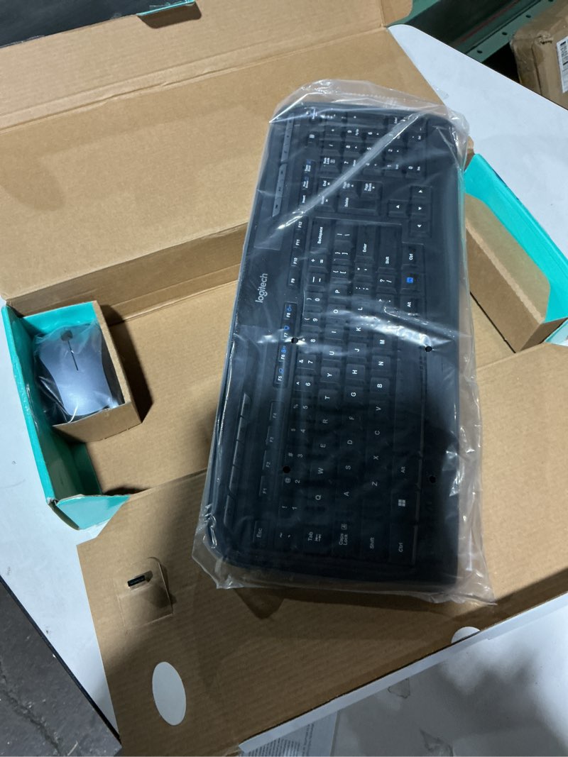 Condition photo showing Good Condition for Logitech MK335 Quiet Wireless Keyboard and Mouse Combo - Black/Silver Keyboard and Mouse Combo Wireless, Ambidextrous