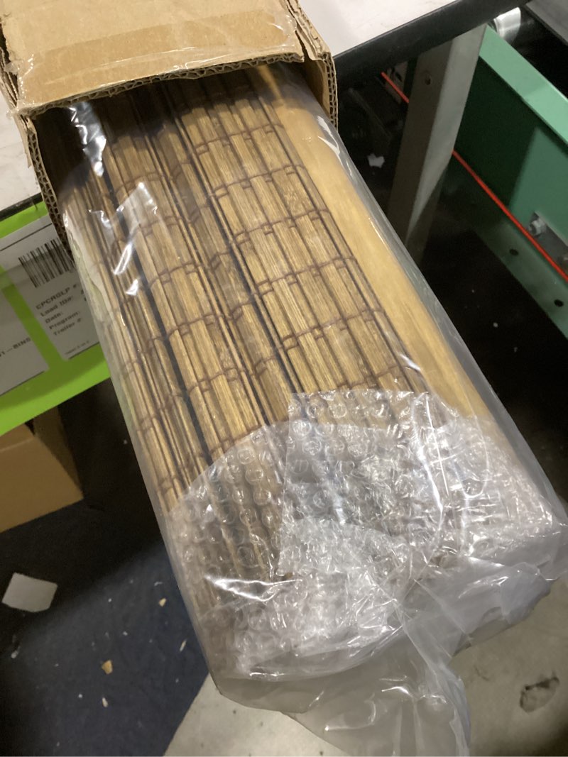 Condition photo showing Good Condition for LazBlinds No Tools No Drill Cordless Bamboo Roman Shades, Light Filtering Window Treatment, Roll Up Bamboo Blinds for Windows 37'' W x 48'' H, Eastfield Teak Light Filtering-eastfield Teak 37" W x 48" H