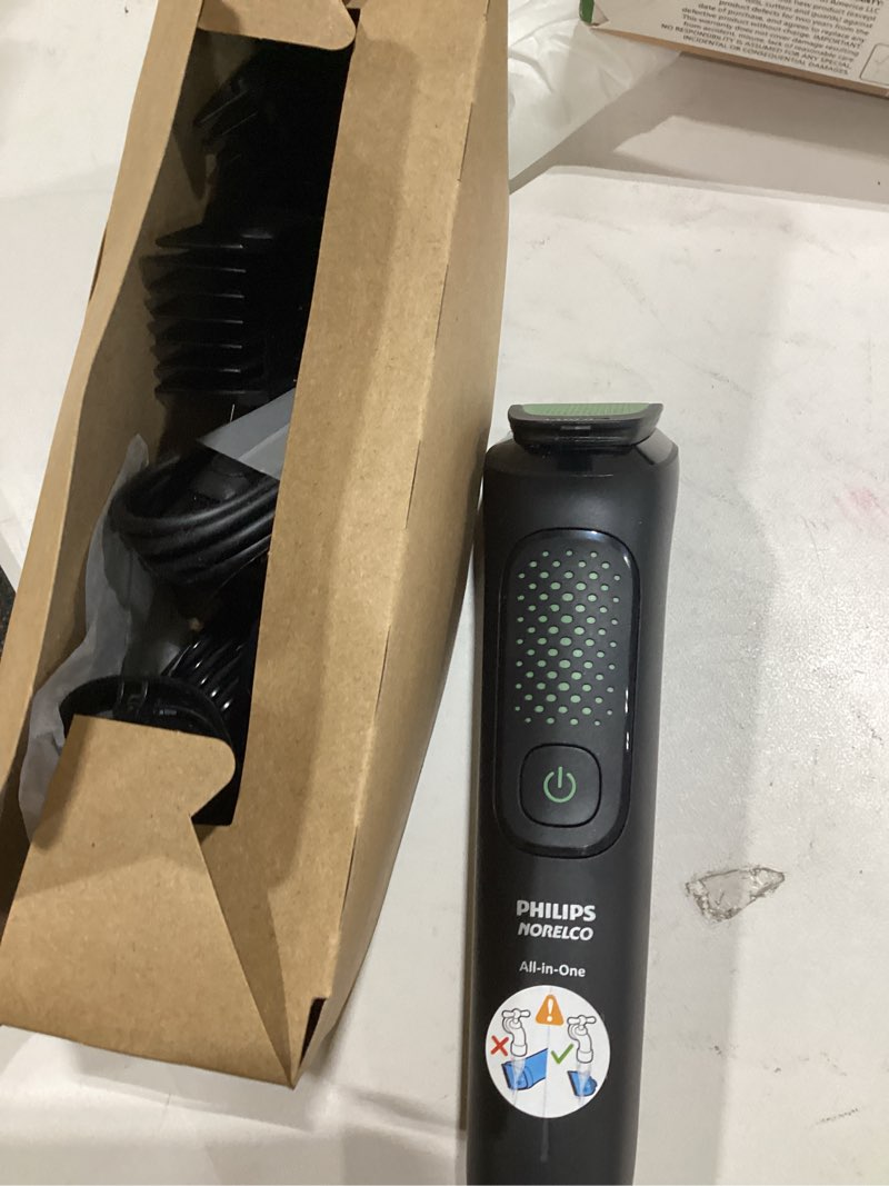 Condition photo showing As Is for Philips Norelco All-in-One 3000 Series 13 in 1 Trimmer, Beard Styler & Men's Hair Clipper, 9 Length Settings & Self-Sharpening Skin-Friendly Blades, MG3919/50 Black MG3919/50 - 13 Pieces + Comfort Blades