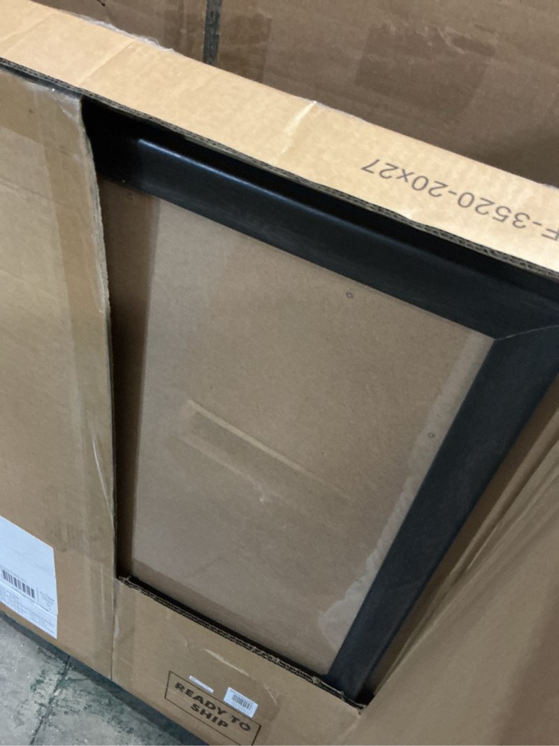 Condition photo showing As Is for MCS Studio Gallery Classic 20x27 Poster Frame Black Woodgrain Engineered Wood, Vertical & Horizontal Wall Hanging Large Picture Frame for Photos, Posters & Art Prints (1-Pack) 20x27 Black Woodgrain