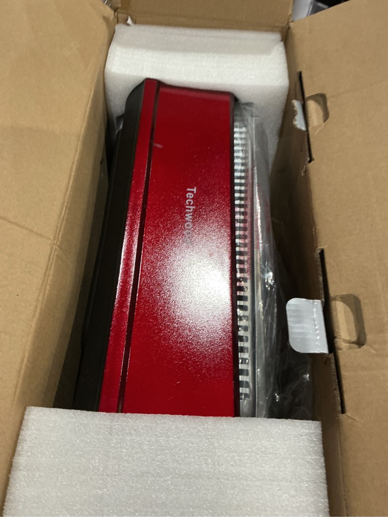 Condition photo showing As Is for techwood- twrg-200 smokeless indoor electric grill w/ nonstick plate 1500w