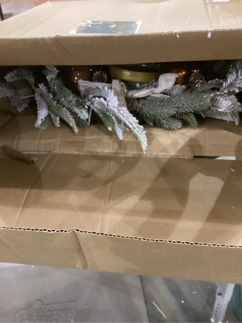 Condition photo showing New/Like New for Large Christmas Dining Table Centerpiece Wreath Decoration, 3 Arms Christmas Candlestick Wreath Arrangement for Home Indoor Dining Room Kithchen Decor, 28 Inch Diameter