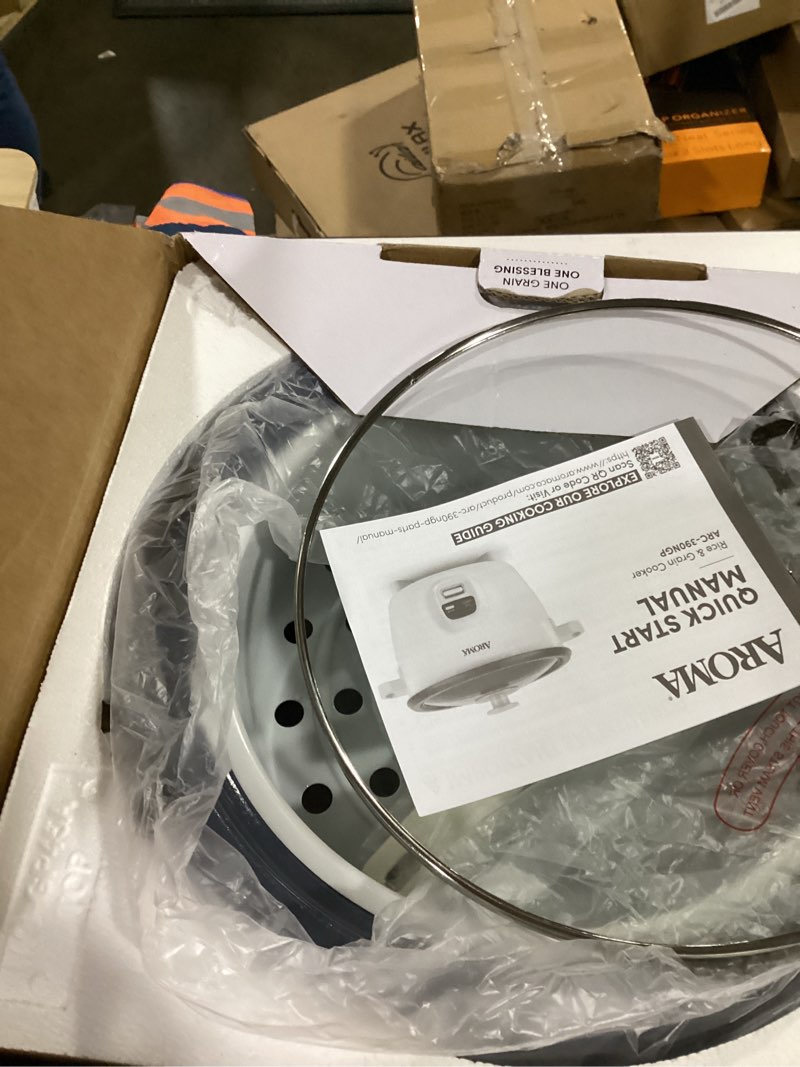 Condition photo showing New/Like New for aroma® 20-cup (cooked) one-touch rice cooker and food steamer with auto-warm | 10 cups uncooked, 20 cups cooked (arc-390ngp)