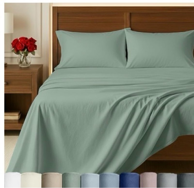pocket sateen king bed sheets for hot sleepers green (quince) 