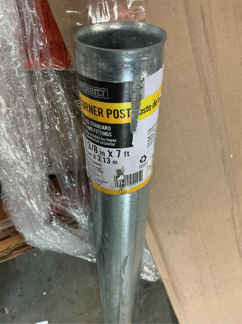 Condition photo showing Good Condition for 2.38 in. x 7 ft. 16-gauge galvanized steel chain link fence corner post