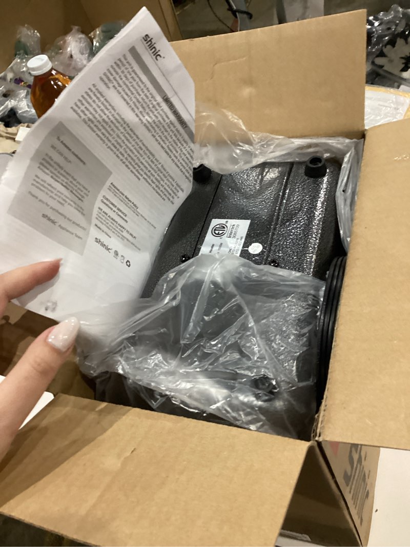 Condition photo showing Good Condition for Shinic Space Heater,1500W Milkhouse Heater with Thermostat, Stay Cool Durable Metal Housing, Overheat protection, 3-Prong Plug, Tip-Over Auto Shut Off, Utility Heater for Garage, Bedroom, Greenhouse Grey