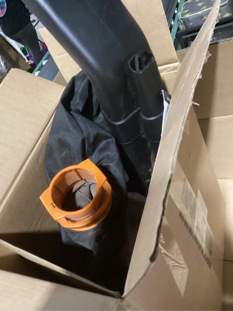 Condition photo showing As Is for WORX Trivac 3 in 1 Electric Leaf Blower for Lawn Care, Leaf Vacuum with 350 CFM & 210 MPH, Leaf Mulcher with Metal Impeller, WG509 350CFM Blower/Vac/Mulcher