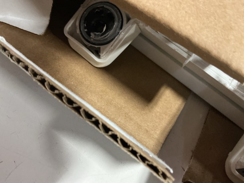 Condition photo showing As Is for kohler 20110-0 brevia, slow close toilet seat, elongated toilet seat, grip-tight bumpers quick-attach hardware, white white elongated quiet-close