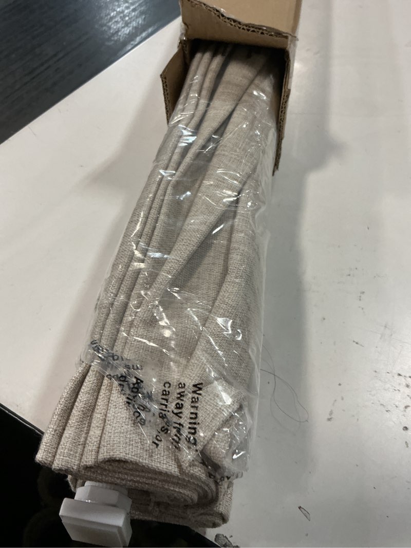 Condition photo showing Good Condition for LazBlinds No Tools No Drill Cordless Roman Shades for Windows, Blackout Thermal Insulated UV Blocking Window Blinds, Room Darkening Fabric Blinds for Indoor Windows, 42'' W x 64'' H, Beige Blackout - Beige 42" W x 64" H