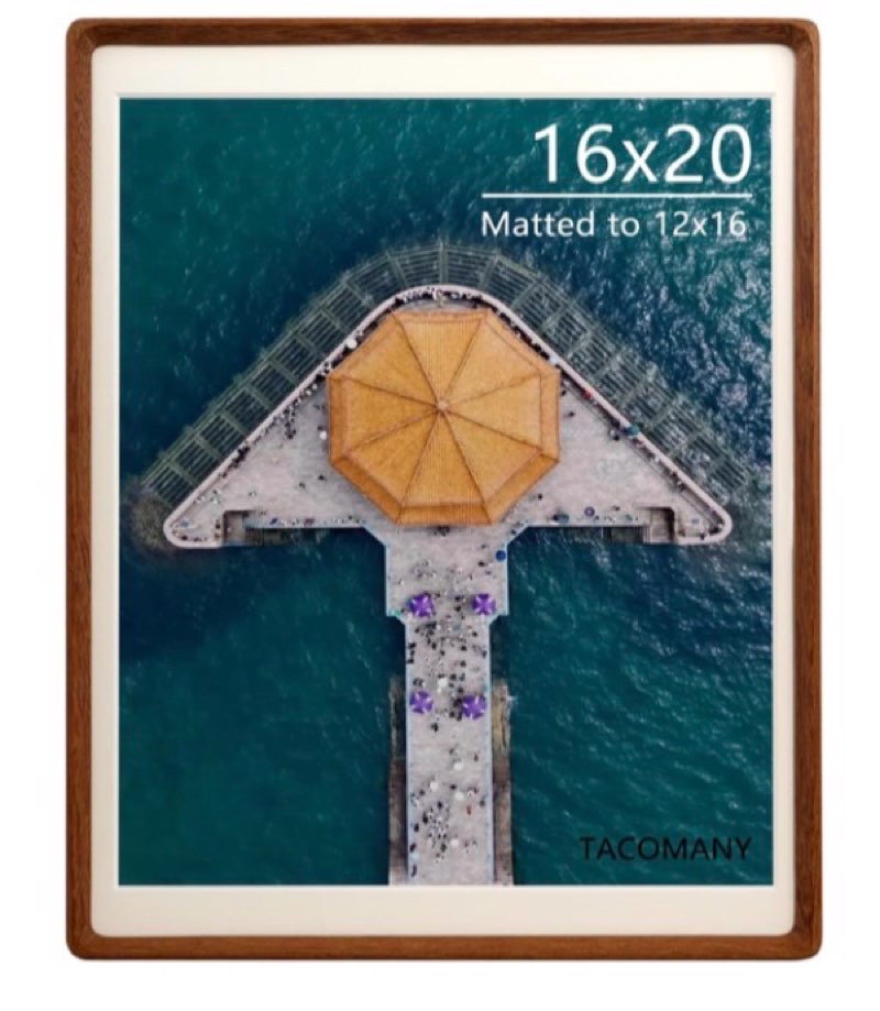 handcrafted natural wood picture frame with mat for wall and tabletop display (walnut, 16x20 matted to 12x16) walnut 16x20 matted to 12x16