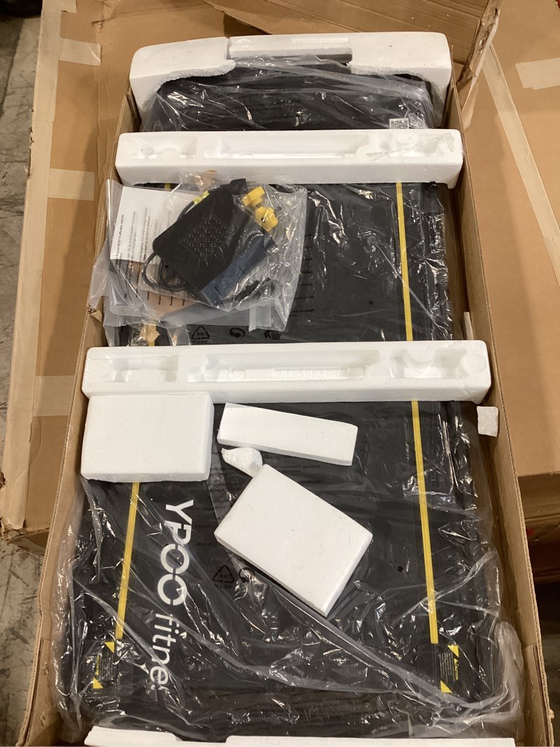 Condition photo showing As Is for Foldable Treadmill with Incline, Walking Pad with Handle Bar 3 Level Incline, Portable Folding Treadmills for Home/Office 300 Lbs Capacity, Quiet Desk Treadmill with Remote Control & APP