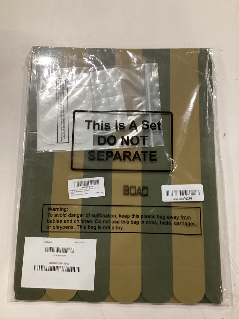 Condition photo showing Good Condition for boao 4 pack awning decoration 3d stripe cardboard farmers market awning wall decor locally grown decorations for lemonade stand bakery bulletin board baby shower party green color striped style