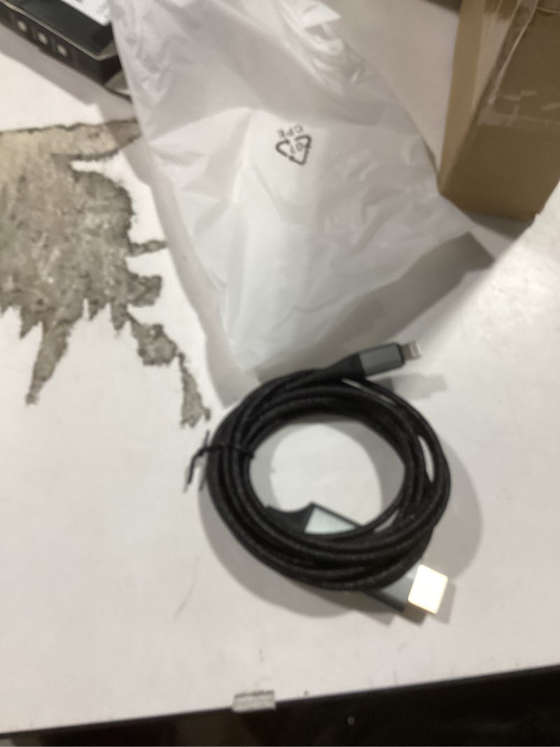 Condition photo showing Good Condition for Lightning to HDMI Adapter • HDMI Cable for iPhone to TV • Compatible with iPhone14, 13, 12, 11 & YouTube to TV Output • with 1080P HD Display • Sync Video and Sound • Just Plug and Play • 6.6FT, Grey