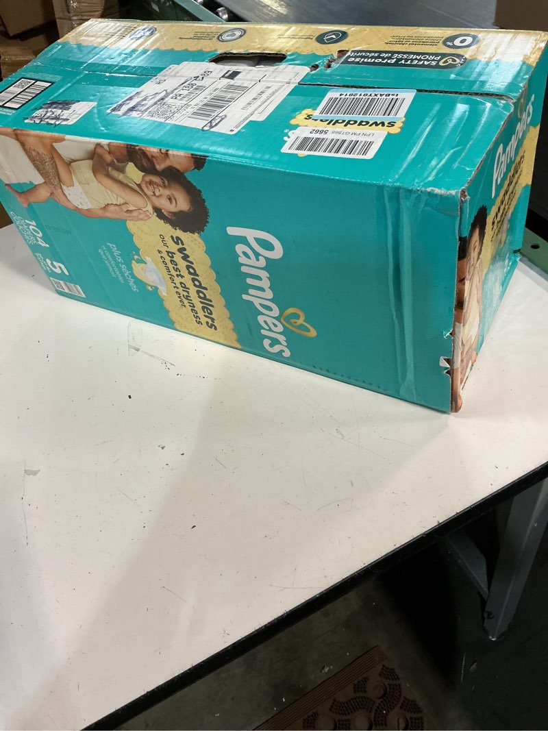Condition photo showing New/Like New for pampers baby diapers - swaddlers - size 5, 104 count, ultra absorbent disposable infant diaper size 5 104