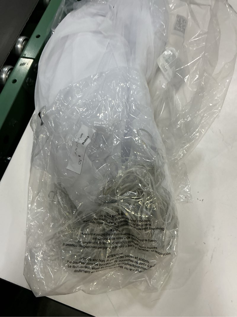 Condition photo showing Good Condition for White Tulle Backdrop Curtain with Lights String for Parites 10×8ft Sheer Backdrop Curtains White Curtain Backdrop for Wedding Baby Shower Birthday Party Photo Shoot Decorations(2 Panels 10ft×8ft) 10 ft X 8 ft(2 Panels 5ft X 8ft) White