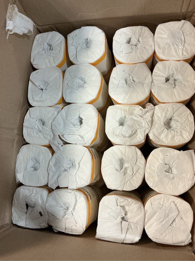 Condition photo showing New/Like New for amazoncommercial 2-ply ultra plus toilet paper, bath tissue, soft and strong, septic safe, unscented, 400 sheets per roll, 80 individually wrapped rolls for business use