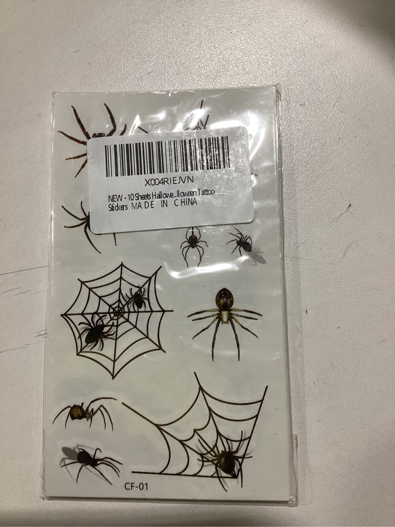 10 Sheets Halloween Tattoos Spider Webs Halloween Temporary Tattoos for Adults Spider Bat Halloween 