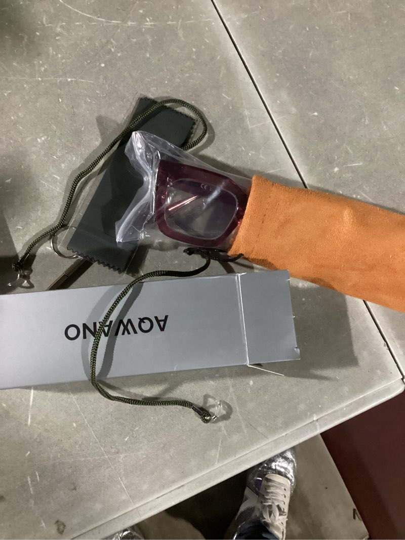 Condition photo showing Good Condition for AQWANO Stylish Oversized Reading Glasses for Women Fashion Designer Readers Blue Light Square Computer Glasses Fuchsia 1.5 x