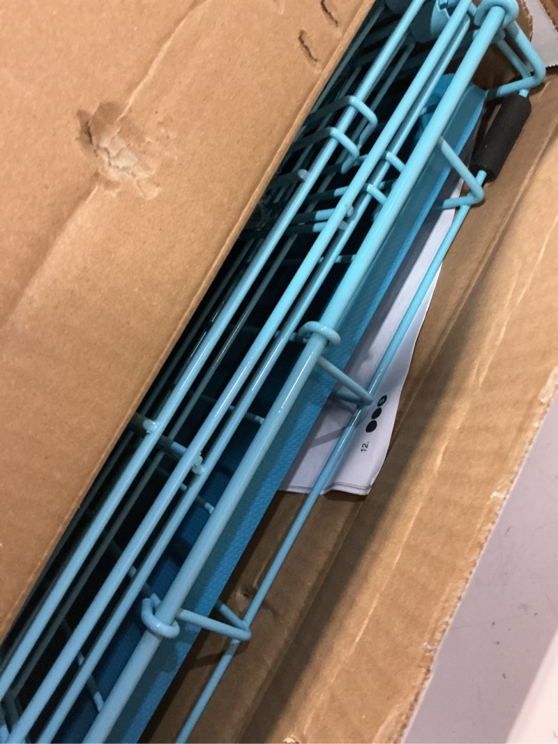 Condition photo showing Good Condition for blue dog crate | midwest icrate 24  blue folding metal dog crate w/ divider panel  floor protecting feet & leak proof dog tray | 24l x 18w x 19h inches  small