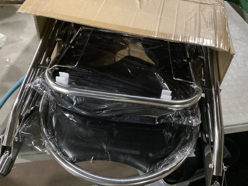 Condition photo showing Good Condition for 4 in 1 folding bedside commode chair for elderly with arms and back,adjustable height raised toilet seat with handles,adults potty chair for seniors,disabled holds up to 350 lbs (pu soft seat) style 1