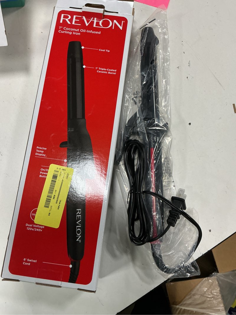 Condition photo showing Good Condition for revlon smoothstay coconut oil infused curling hair iron - 1"