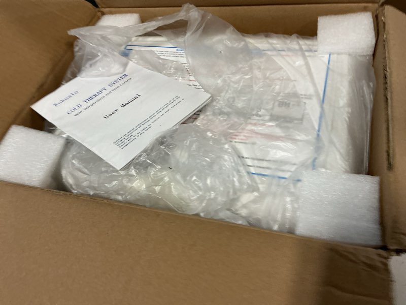 Condition photo showing New/Like New for cold therapy machine for knee replacement with programmable timer, ice machine after surgery, cryotherapy pain relief & swelling reduction post-op, compression pad for knee, ankle and elbow