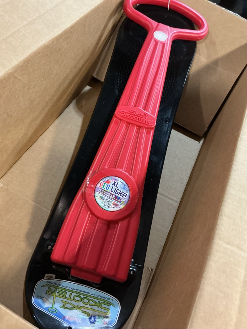 Condition photo showing Good Condition for Geospace Winter Fun Foldable Snow Scooter, Ski Skooter, Snow Sled Kids Snowboard Multi-Purpose Snow Skate for Ages 8 & Up - Asstd Colors (Red, Blue or Green) (Single LED Light)