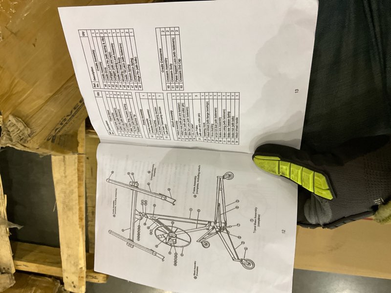 Condition photo showing As Is for Gypsum board lift