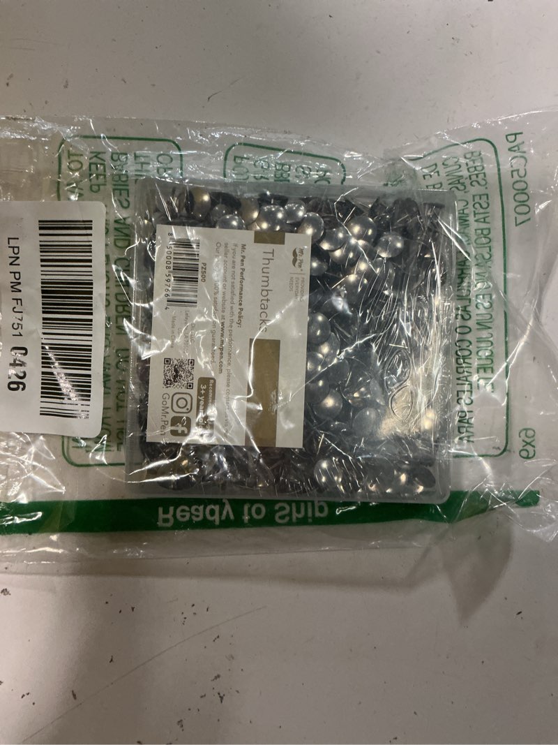 Condition photo showing Good Condition for mr. pen thumb tack, flat push pins, silver thumb tacks, 500 pack silver 500 pack