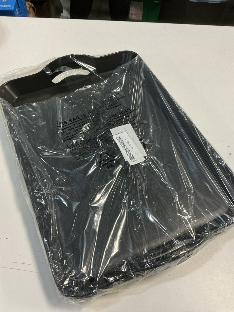 Condition photo showing Good Condition for Cedilis 3 Pack Black Serving Trays with Handles,16 x 11IN Rectangular Non Skid Multi-Purpose Plastic OttomanTray for Restaurant, Parties, Coffee Table, Kitchen