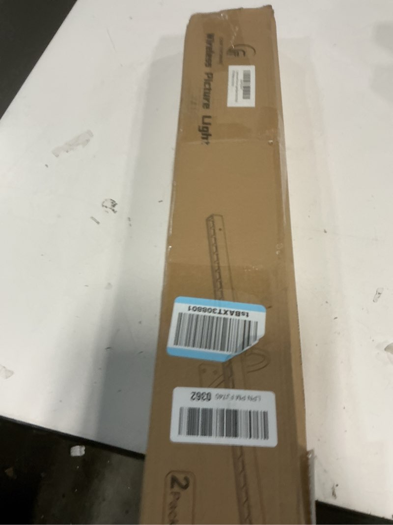 Condition photo showing New/Like New for 2 Pack Lights for Pictures on Wall Black - Cordless Battery Powered Wall Art Lighting with Dimmable Remote for Living Room, Bedroom & Hallway Black 2Pack - 24 in