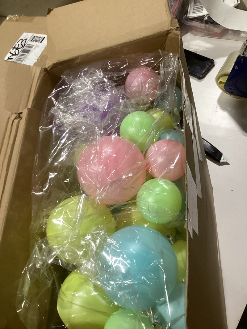 Motionchic 9 ft Christmas Ball Garland Ornaments Large Pastel Hanging Shatterproof Xmas Candy Balls 